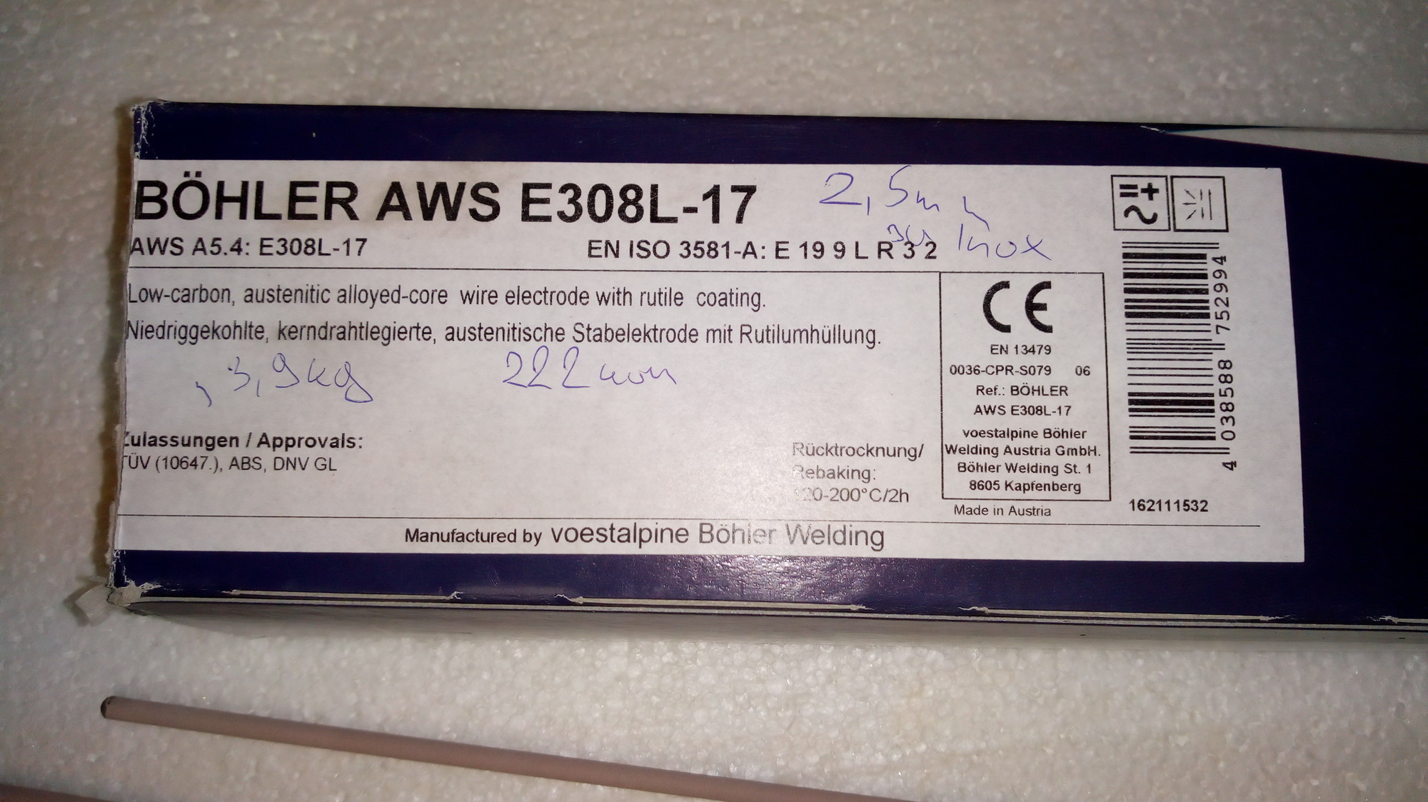 Elektrode za zavarivanje Inoxa 2,5mm Austrijski Bohler - Novosti Oglasi